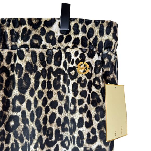 MICHAEL Michael Kors NWT Soft Velour Leopard Cheetah Animal Print Wide Leg Pants - Picture 7 of 11